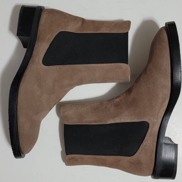 NEW Stuart Weitzman Cline Sleek Boots Womens 9.5 Beige Suede Contemporary - Picture 3 of 10